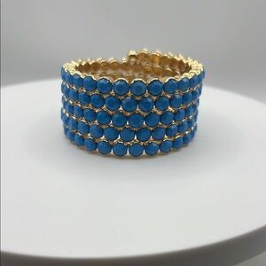 1345. Cara New York Blue and Gold Wrap Bracelet